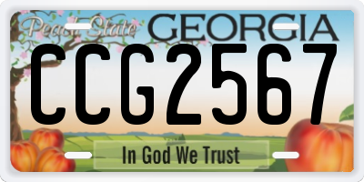 GA license plate CCG2567