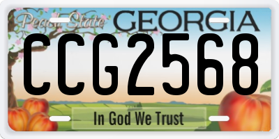 GA license plate CCG2568