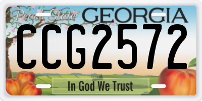 GA license plate CCG2572