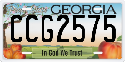 GA license plate CCG2575
