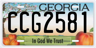 GA license plate CCG2581