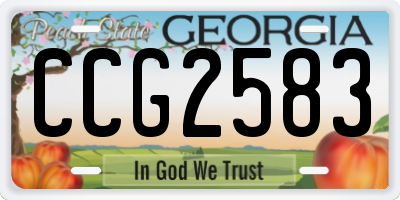 GA license plate CCG2583