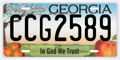 GA license plate CCG2589