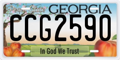 GA license plate CCG2590
