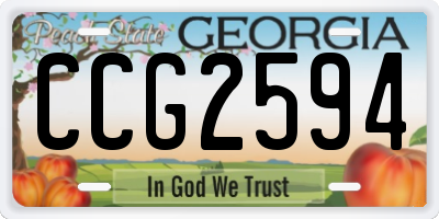 GA license plate CCG2594