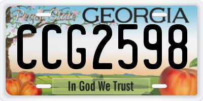 GA license plate CCG2598