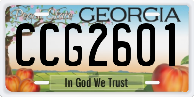 GA license plate CCG2601
