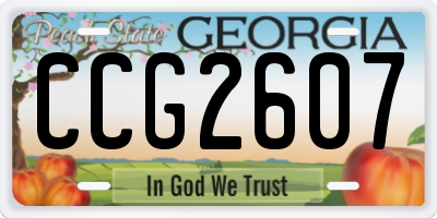 GA license plate CCG2607