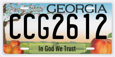 GA license plate CCG2612
