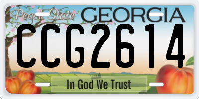 GA license plate CCG2614