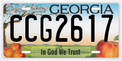 GA license plate CCG2617