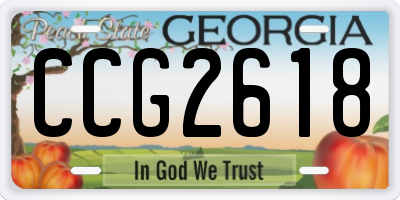 GA license plate CCG2618
