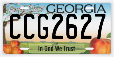 GA license plate CCG2627