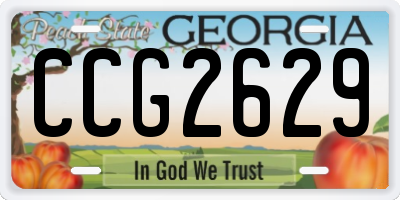 GA license plate CCG2629