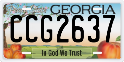 GA license plate CCG2637