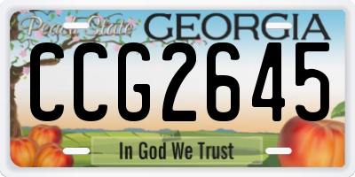 GA license plate CCG2645