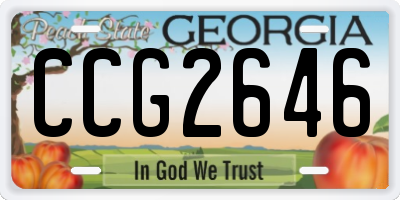 GA license plate CCG2646