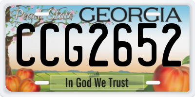 GA license plate CCG2652