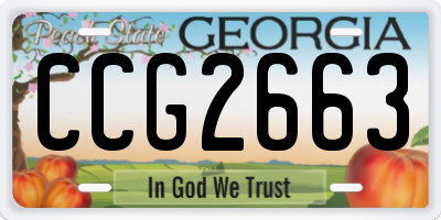 GA license plate CCG2663