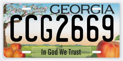 GA license plate CCG2669