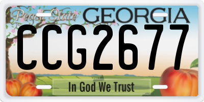 GA license plate CCG2677