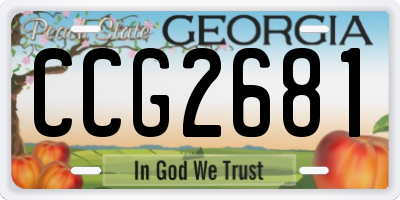 GA license plate CCG2681