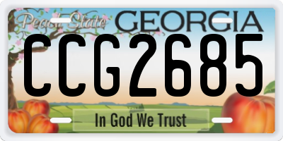 GA license plate CCG2685