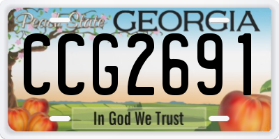 GA license plate CCG2691