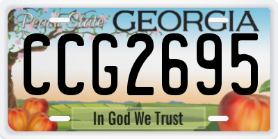 GA license plate CCG2695