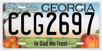GA license plate CCG2697