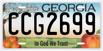 GA license plate CCG2699