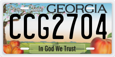 GA license plate CCG2704