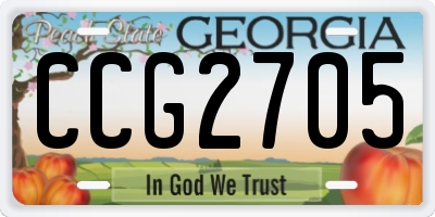 GA license plate CCG2705