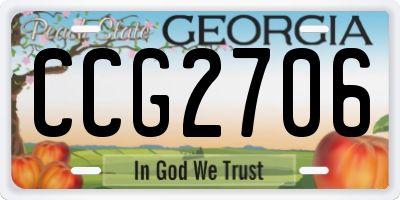 GA license plate CCG2706