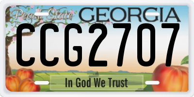 GA license plate CCG2707