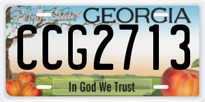 GA license plate CCG2713