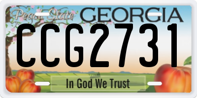 GA license plate CCG2731