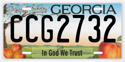 GA license plate CCG2732