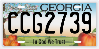 GA license plate CCG2739