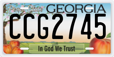 GA license plate CCG2745