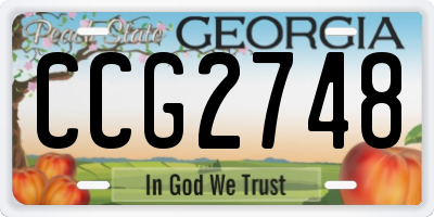 GA license plate CCG2748