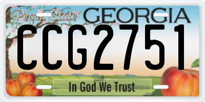 GA license plate CCG2751