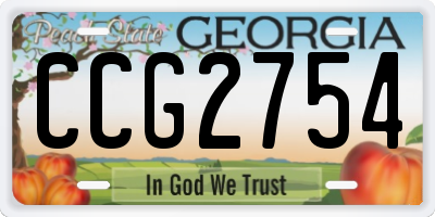 GA license plate CCG2754