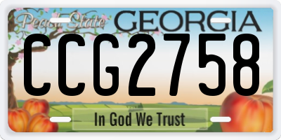 GA license plate CCG2758