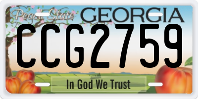 GA license plate CCG2759