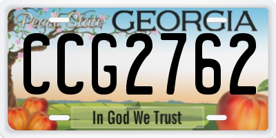 GA license plate CCG2762