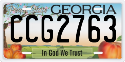 GA license plate CCG2763