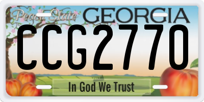 GA license plate CCG2770