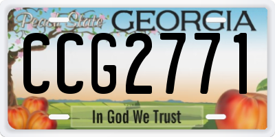 GA license plate CCG2771
