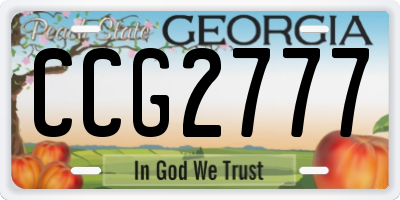 GA license plate CCG2777